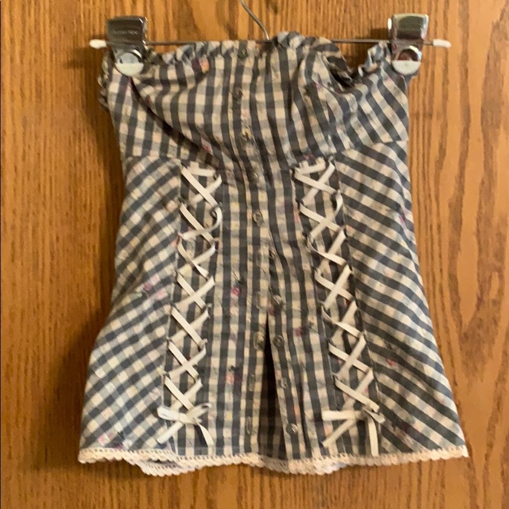Gingham button down tube top